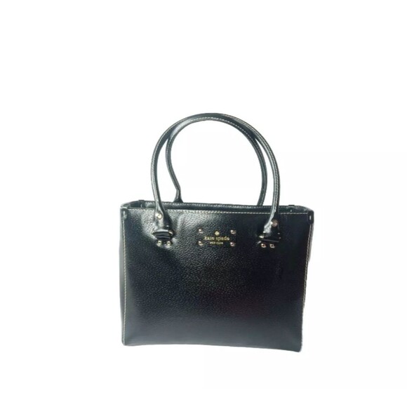 Kate Spade Wellesley Quinn Black Leather Tote Handbag Purse WKRU1428 - Picture 7 of 13